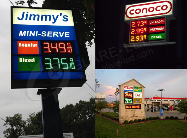 8.889 Mixed LED Gas price sign with heizoel